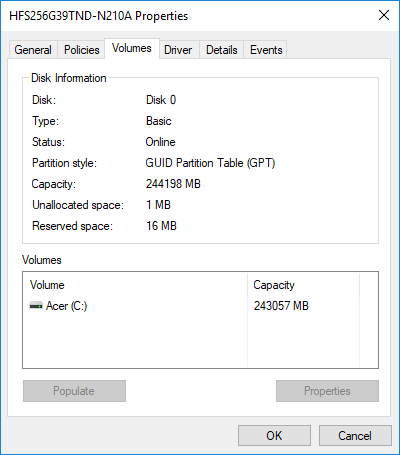Check Partition style for this disk is GUID Partition Table (GPT) or Master Boot Record (MBR)