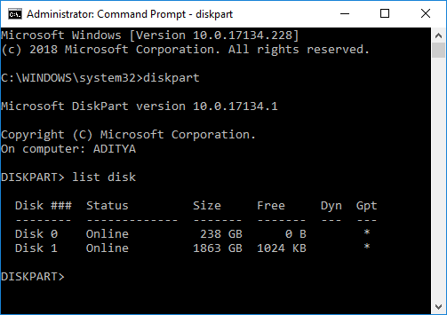 Check if a Disk Uses MBR or GPT Partition in Command Prompt