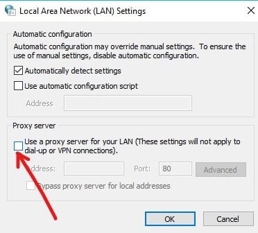 Check the checkbox next to Bypass proxy server for local addresses