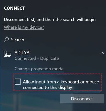 Checkmark Allow input from a keyboard or mouse connected to this display