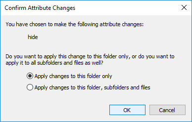 Checkmark Apply changes to this folder only and click OK
