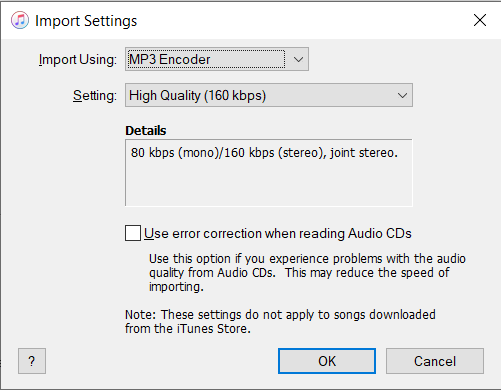 Choose MP3 as the Encoding Format.