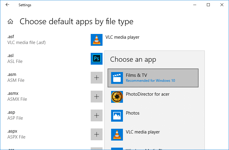 Choose another app with which you want to open the particular file type by default
