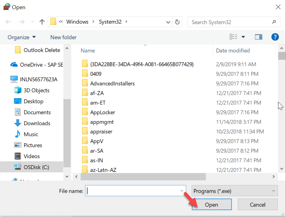 Choose the .exe file of the program & press the “Next” button