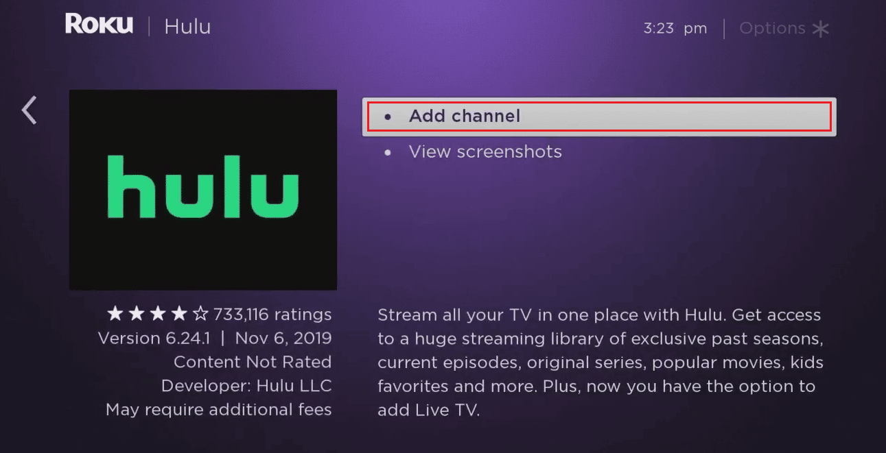 Choose the Add channel option to download the channel on your Roku TV