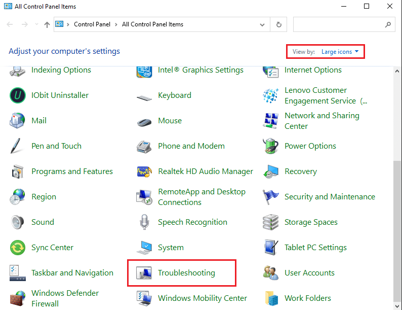 Choose the Troubleshooting option from the given list