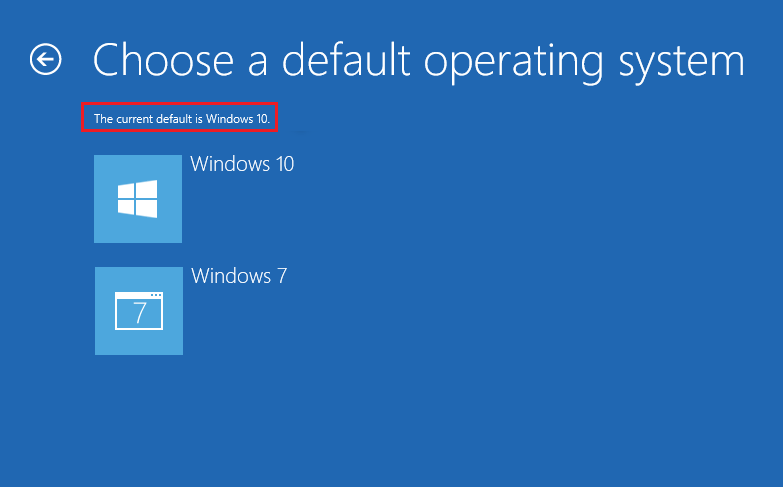 Choose the preferred default operating system