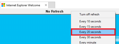 Choose your specific refresh time from the list of auto-refresh timing options