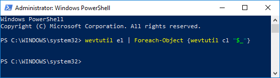Clear All the Event Logs in PowerShell