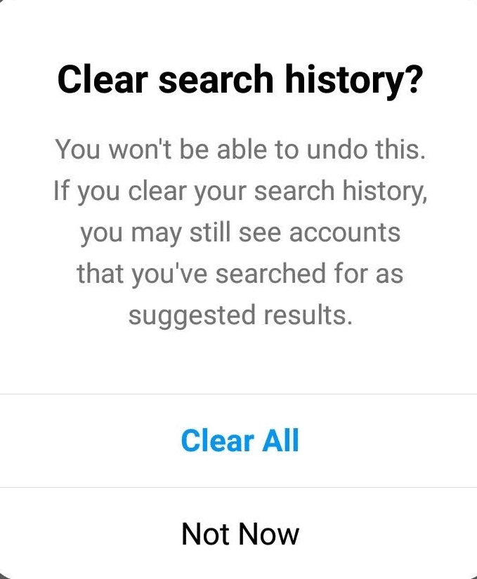 Clear Search History