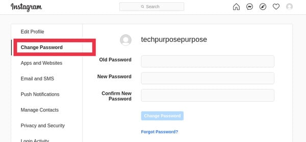 Click “Change Password”.
