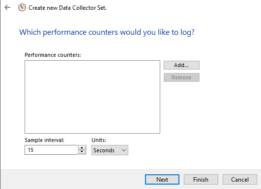 Click Next then click on Add | How to Use Performance Monitor on Windows 10