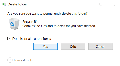 Click Yes then select Continue in order to perform this action