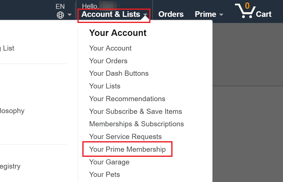 Click on Accounts & Lists - Your Prime Membership | How Do I Cancel Prime Video Channel Subscription