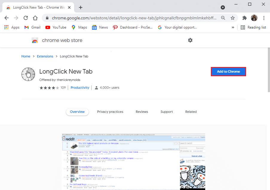 Klicken Sie auf Zu Chrome hinzufügen