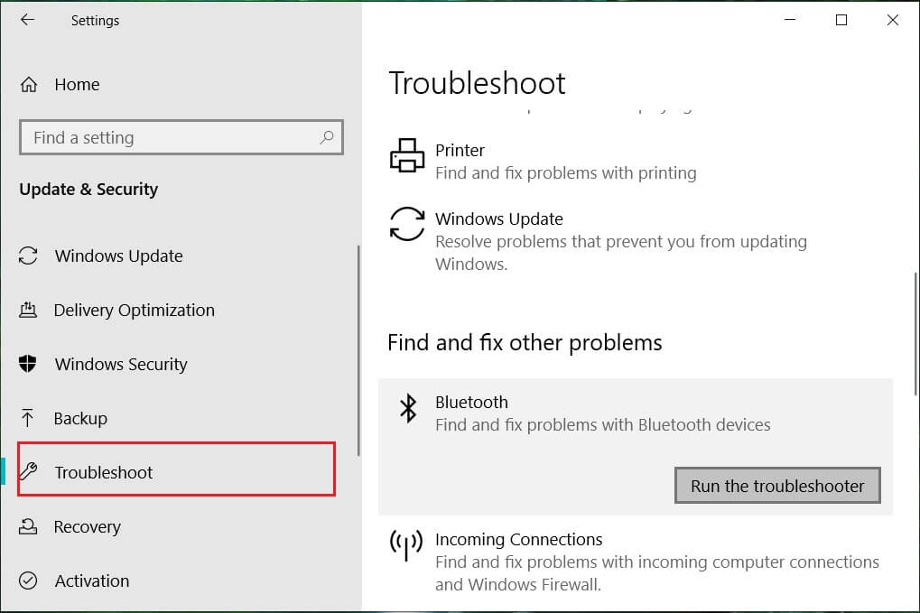 Click on Blue Screen and click on Run the troubleshooter | Fix Blue Screen of Death Error on Windows 10