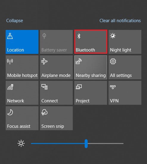 Click on Bluetooth to turn the feature on | How to Install Bluetooth on Windows 10