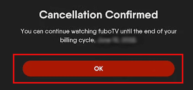 Click on Complete cancellation - No thanks, just cancel - Yes, cancel - OK