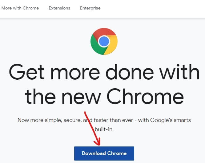 Click on Download Chrome