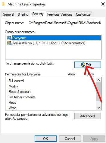 Click on Edit | Fix Cannot Create HomeGroup On Windows 10