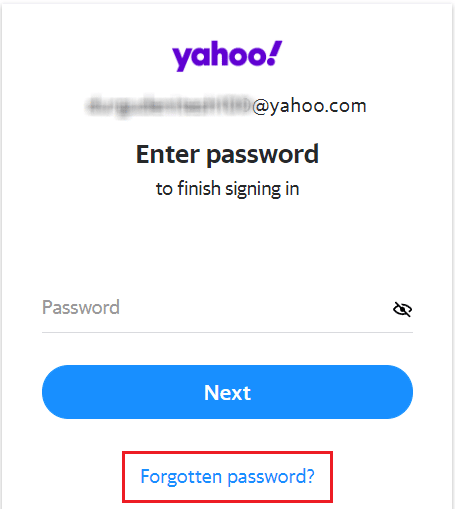 Click on Forgotten password