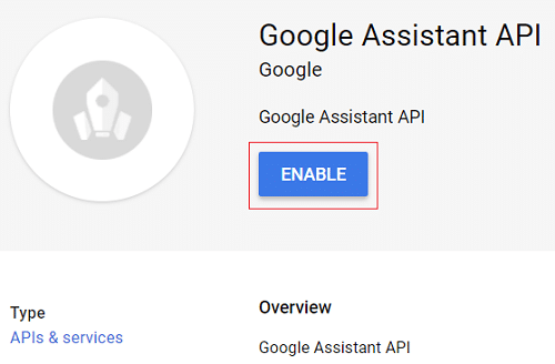 Click on Google Assistant from search result then click on Enable