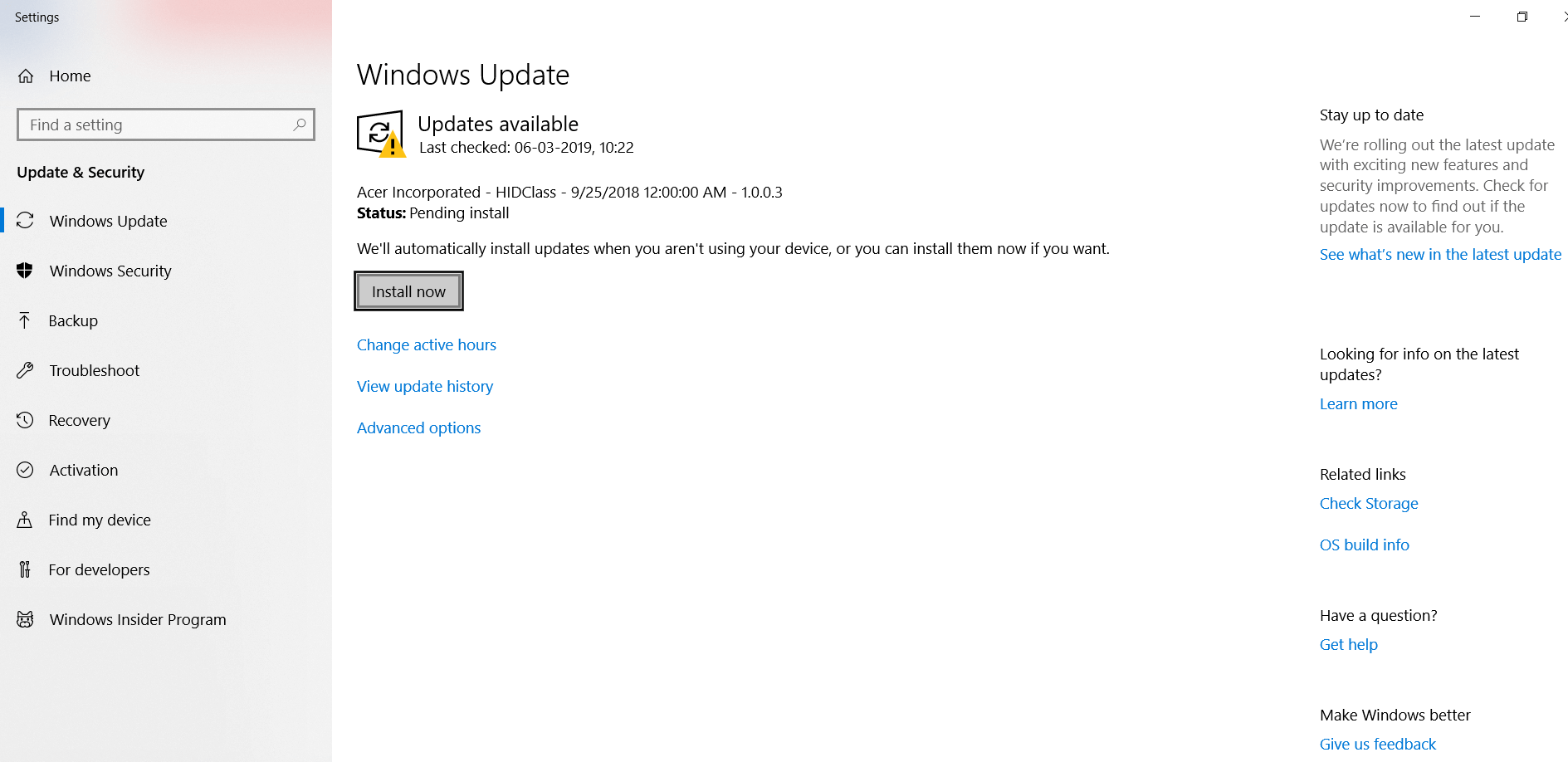 Click on Install now | Fix Windows 10 won’t download or install updates