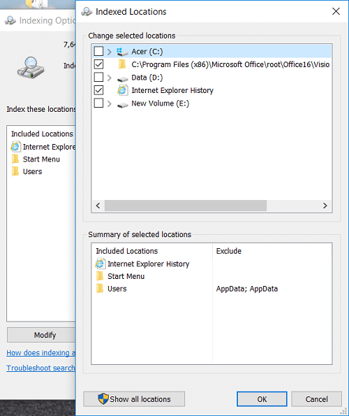 Click on Modify button then exclude the directory you find in resmon in disk tab