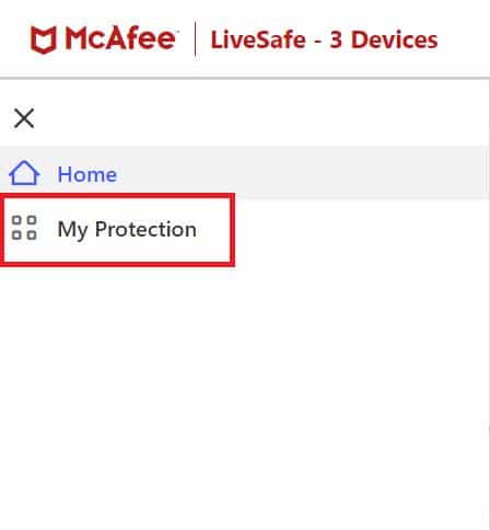 Click on My Protection | how to disable antivirus temporarily