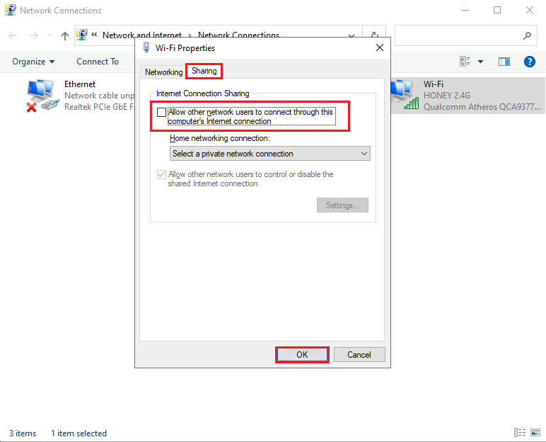 Click on OK and restart your computer | Fix Media Disconnected Error Message on Windows 10