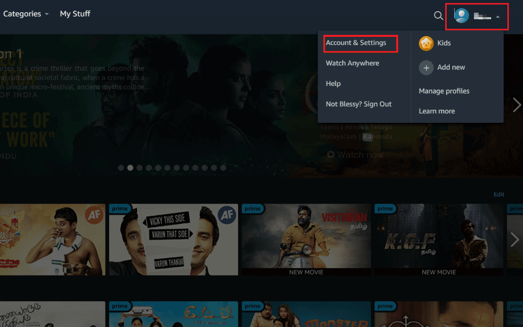 Click on Profile icon - Accounts & Settings | How to Cancel BET Plus Subscription