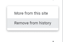 Click on Remove from History option from the Menu open up