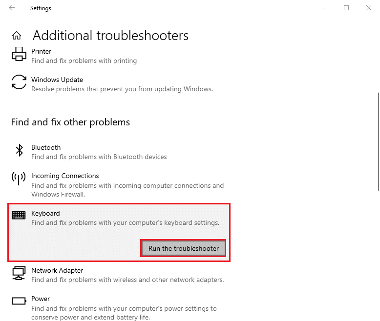 Click on Run the troubleshooter | Fix keyboard Input lag in Windows 10