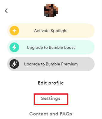 Click on Settings How to Delete Prompts on Bumble