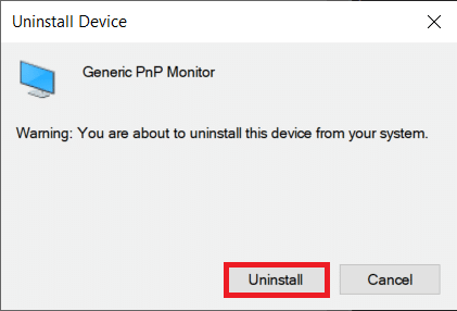 Click on Uninstall to confirm.