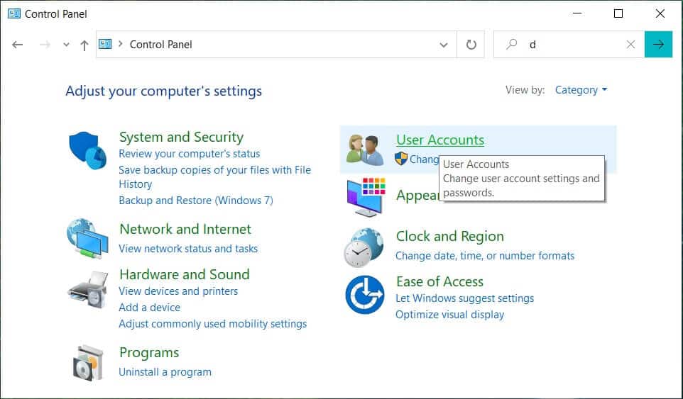 Click on User Accounts | How to Change Account Username on Windows 10