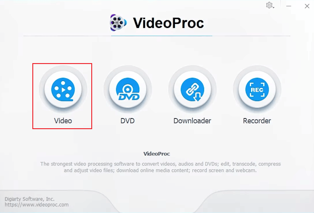 Click on Video and select the desired video to access the panel for video conversion