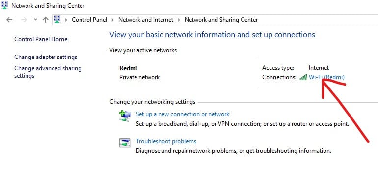 Click on connected WiFi | Troubleshoot Internet Connection Problems in Windows 10