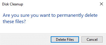 Click on delete Files | Delete Temporary Files In Windows 10