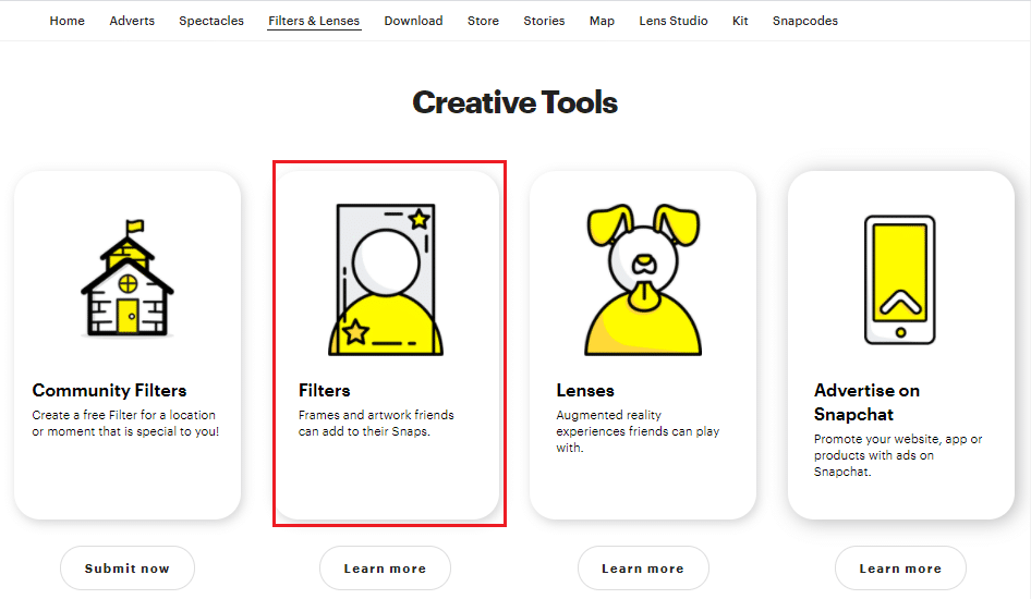 Click on filters. | How to Create a Geo fenced Story on Snapchat
