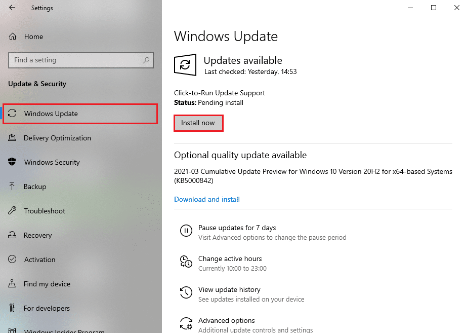 Click on install now to download the available updates. Fix Another Installation in Progress in Windows 10