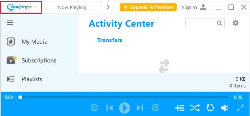 Click on real player logo in top left corner | How to Download JW Player Videos