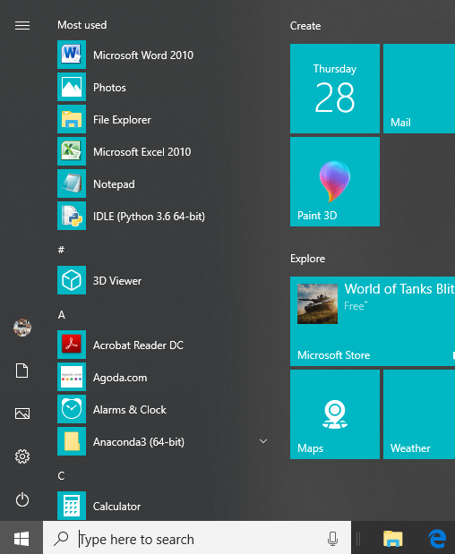 Click on start menu and then click on Power button available at bottom left corner