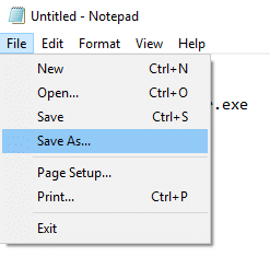 Click on the File option available at the top left corner and choose Save A