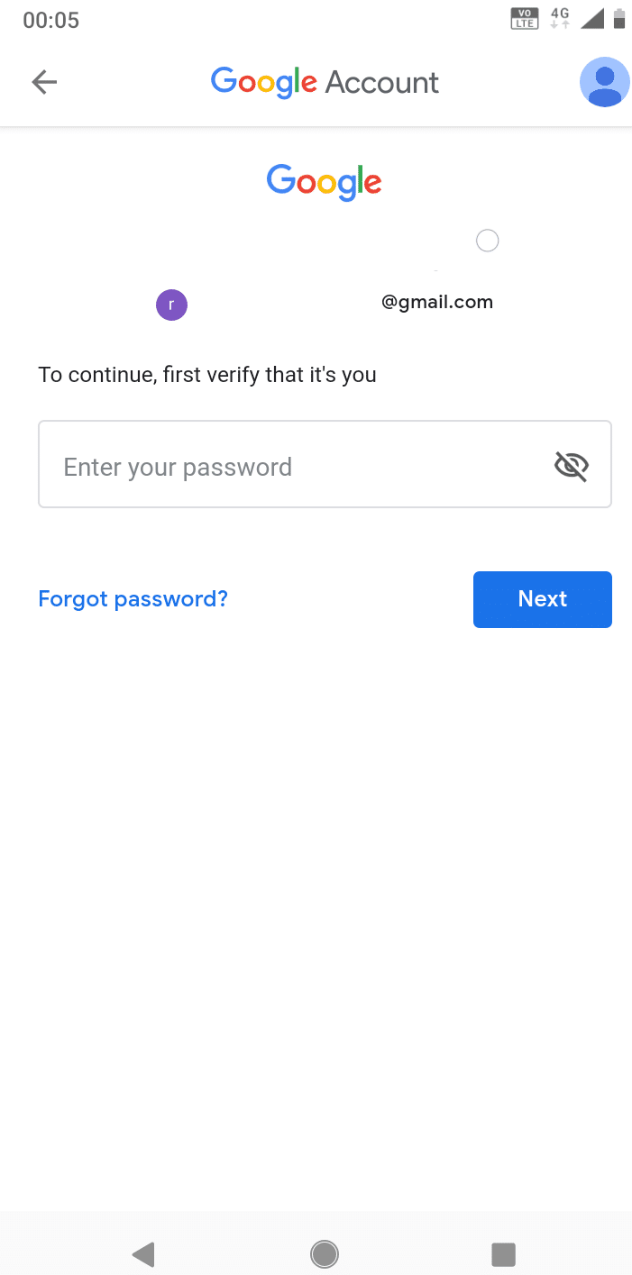 Click on the Password