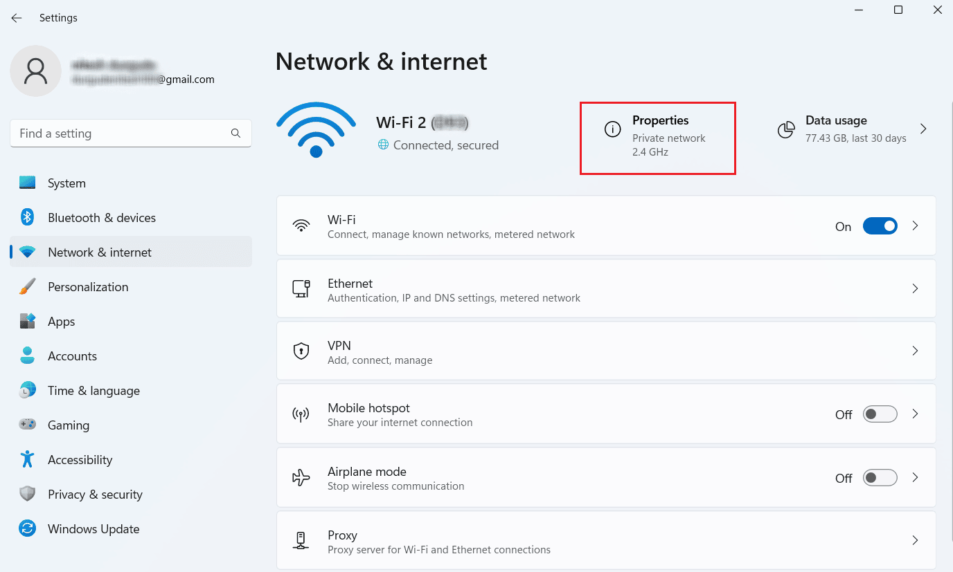 Properties tab for the currently connected network | find someones IP address by phone number