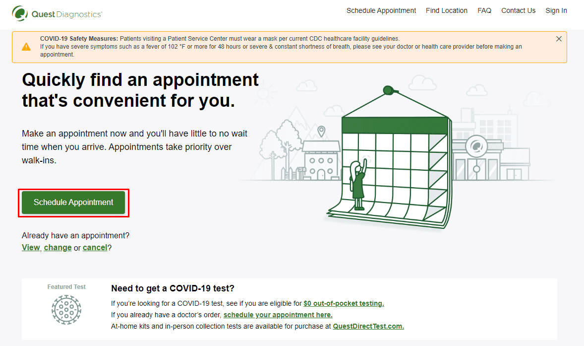Click on the Schedule Appointment option