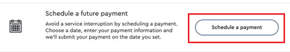 Click on the Schedule a payment option next to Schedule a future payment