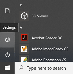 Click on the gear icon to open Settings