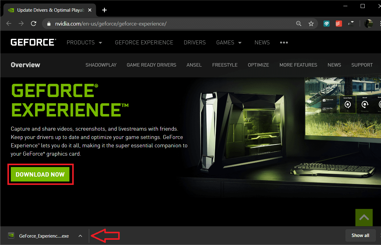 Click on the downloaded file and follow the on-screen prompts/instructions to install GeForce Experience